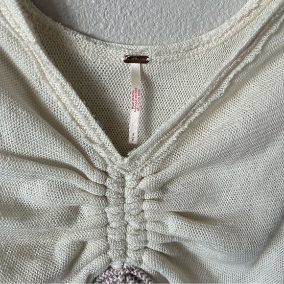 Free People Hot Mesh Tie Cutout Crop Top Tee - Picture 3 of 7